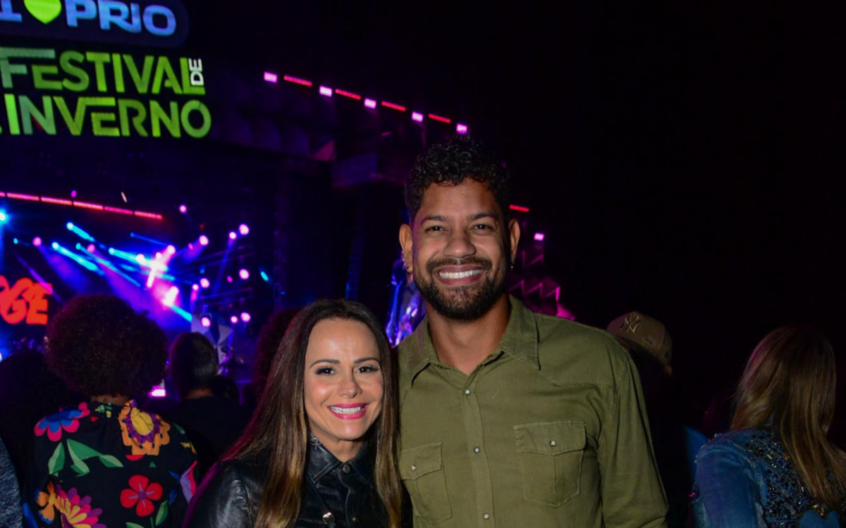 Viviane Ara&uacute;jo e o marido, Guilherme Milit&atilde;o