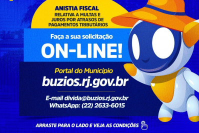 Campanha de Anistia Fiscal de débitos de juros e multas que concede redução de 100% pode ser realizada online em Búzios