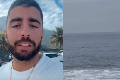 Pedro Scooby mostra baleia após treino de Surf no Rio