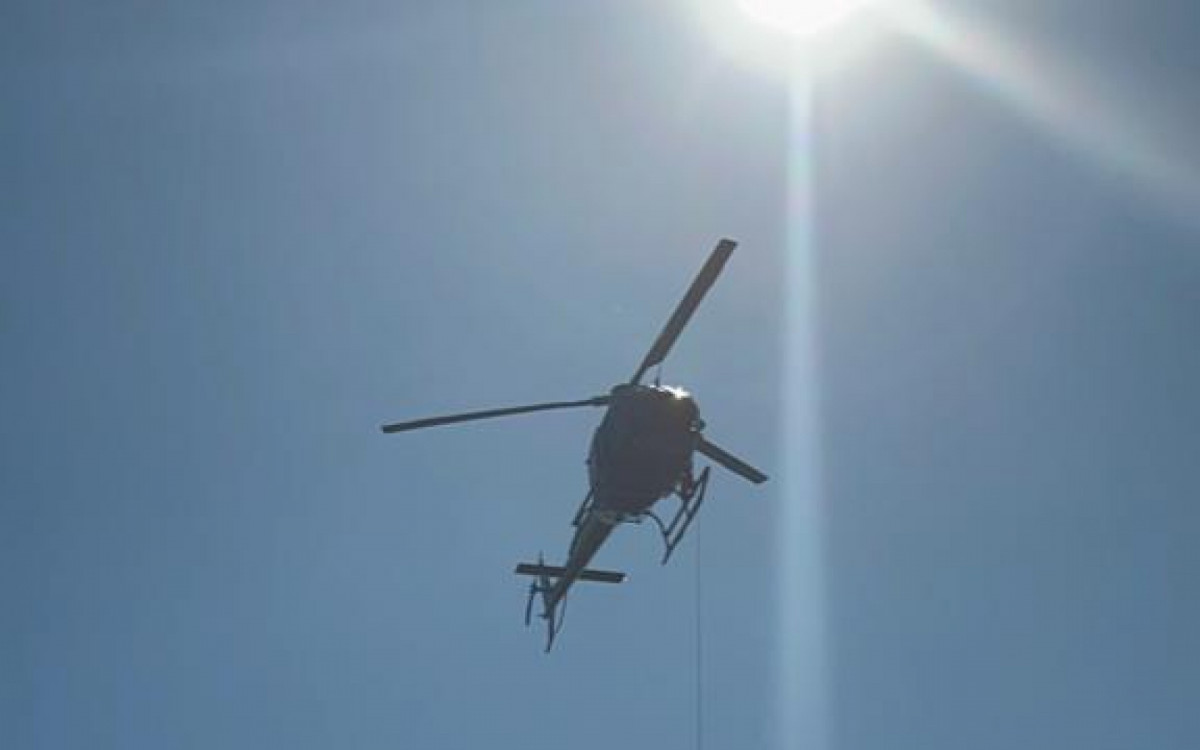 Helic&oacute;ptero do Corpo de Bombeiros foi utilizado para o resgate
