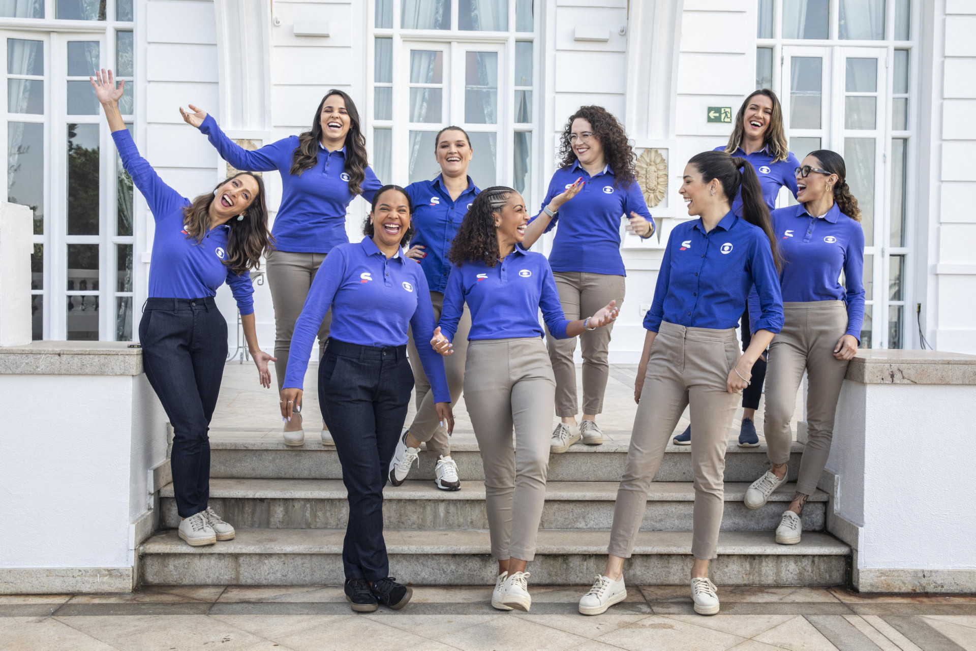 Mulheres que cobrem a Copa do Mundo feminina na TV Globo, entre elas a narradora Renata Silveira - João Miguel Júnior / tv Globo