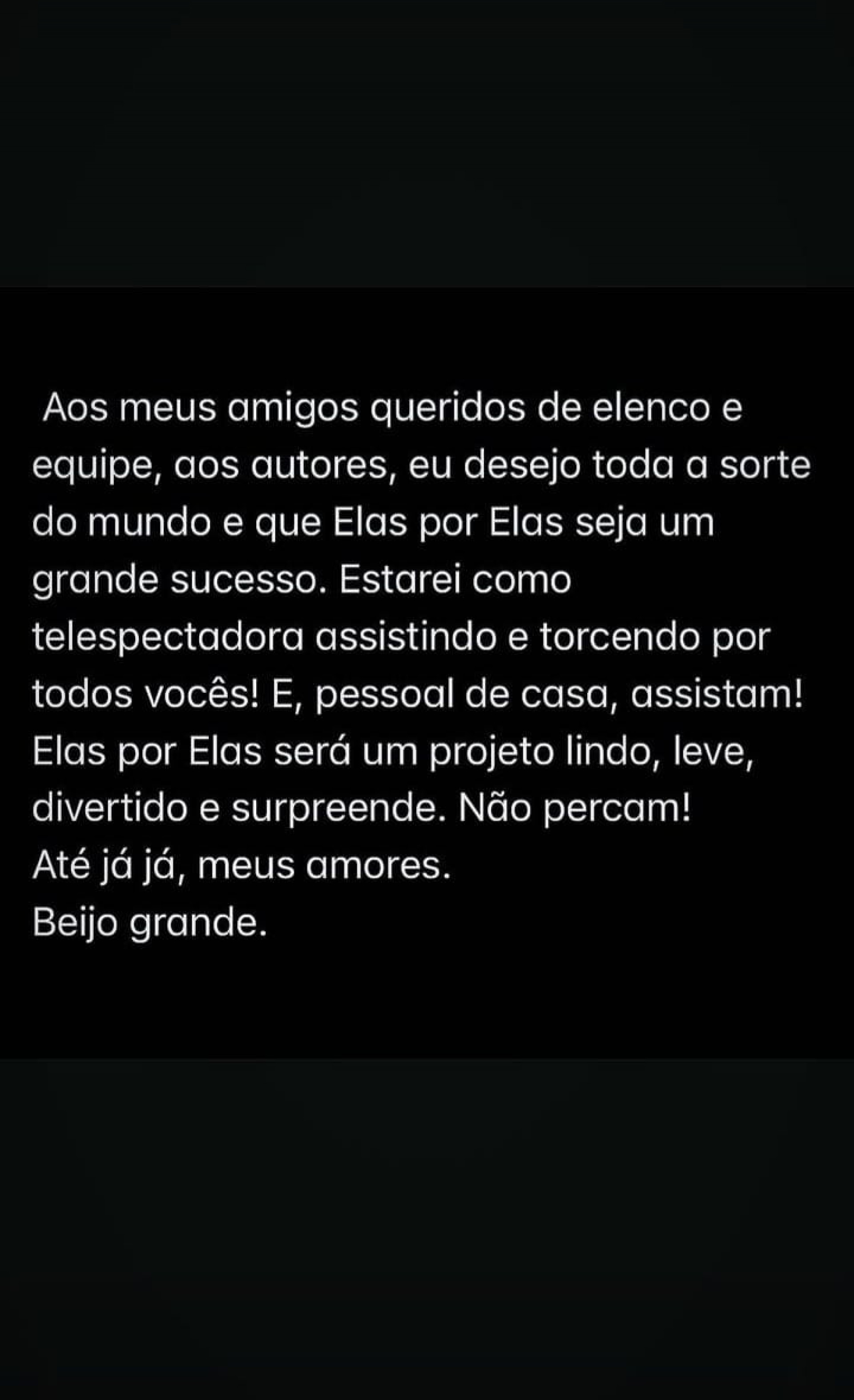 Monica Iozzi deixou o elenco da novela 'Elas por Elas' - Reprodução/Instagram