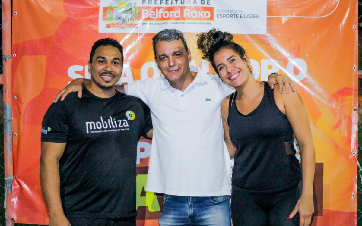 O secret&aacute;rio Bruno Nunes (ao centro) destacou a import&acirc;ncia das atividade f&iacute;sicas