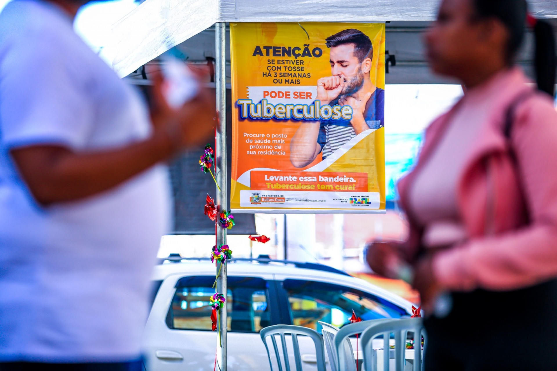 A campanha contra a tuberculose orientou quem passou pelas futuras instalações do Mercado Popular - Rafael Barreto / PMBR