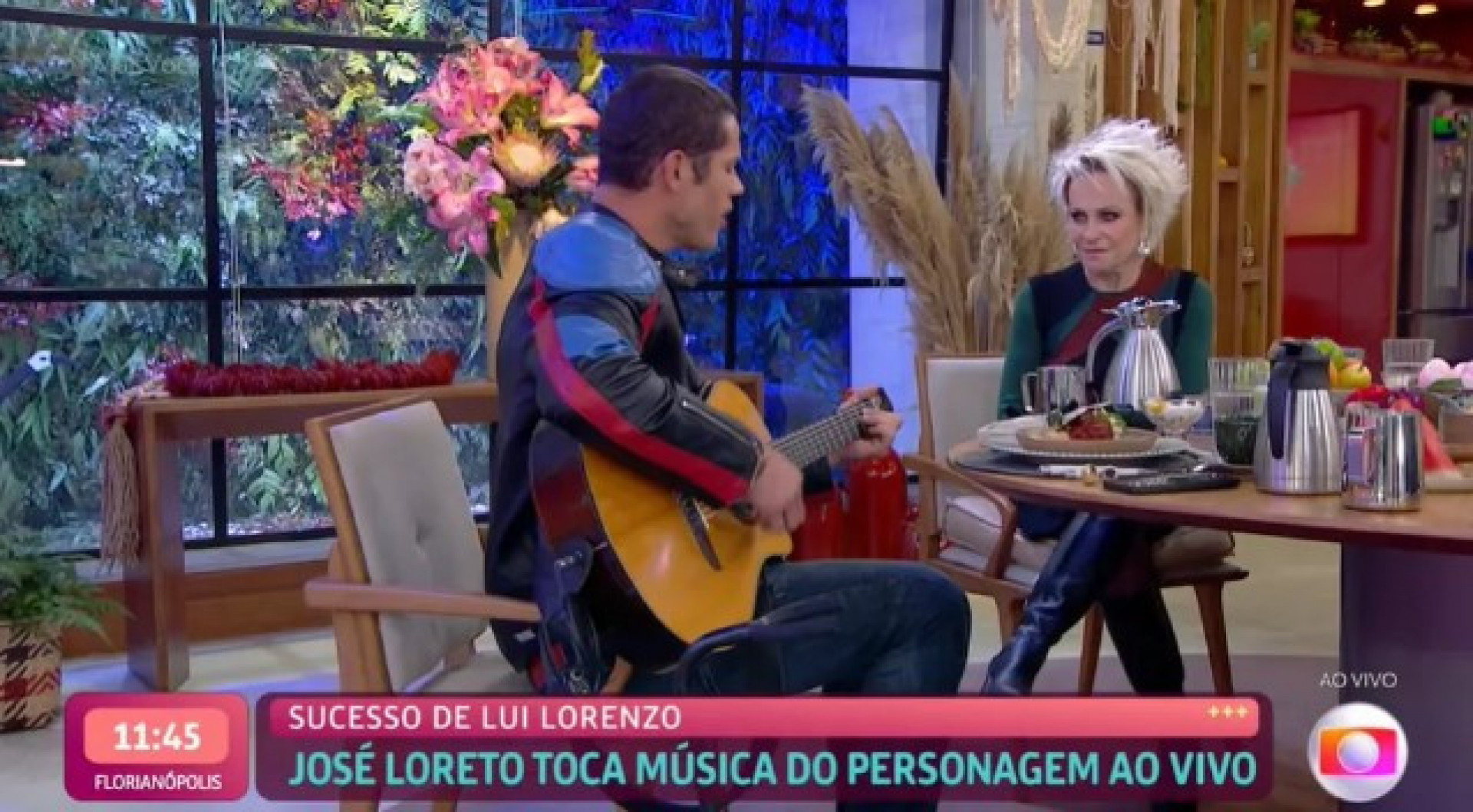 José Loreto com Ana Maria Braga no 'Mais Você' - Reprodução/Globo