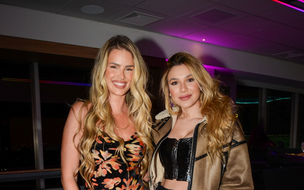 Yasmin Brunet e Bruna Santana na inaugura&ccedil;&atilde;o do escrit&oacute;rio de Luan Santana em S&atilde;o Paulo