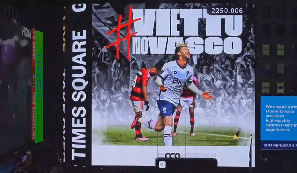 Campanha de torcedores do Vasco pela contratação de Vietto vai para a Times Square
