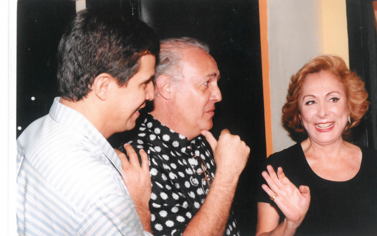 Aracy Balabanian com Ney Latarroca e Edson Celulari, em agosto de 1998 - Arquivo O Dia