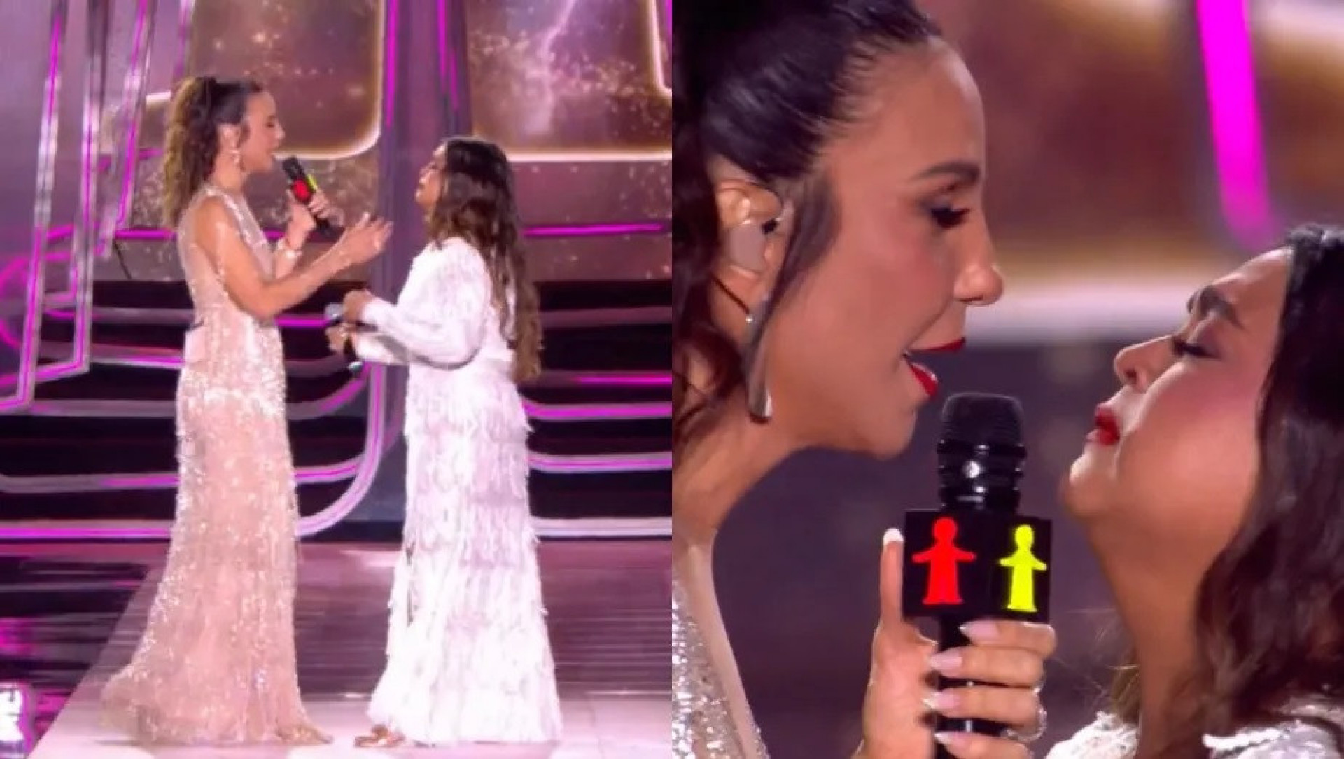 Preta Gil chora durante homenagem à Gal Costa no 'Criança Esperança 2023' e é amparada por Ivete Sangalo - Reprodução / TV Globo