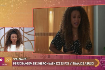Sheron Menezzes chora ao rever cena de abuso em 'Vai na Fé'