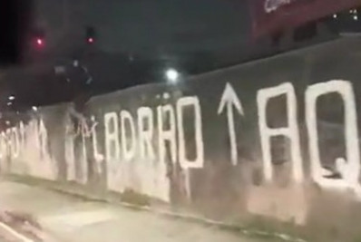 Vídeo: criminoso pula muro escrito 'ladrão aqui' e rouba pessoa no Méier