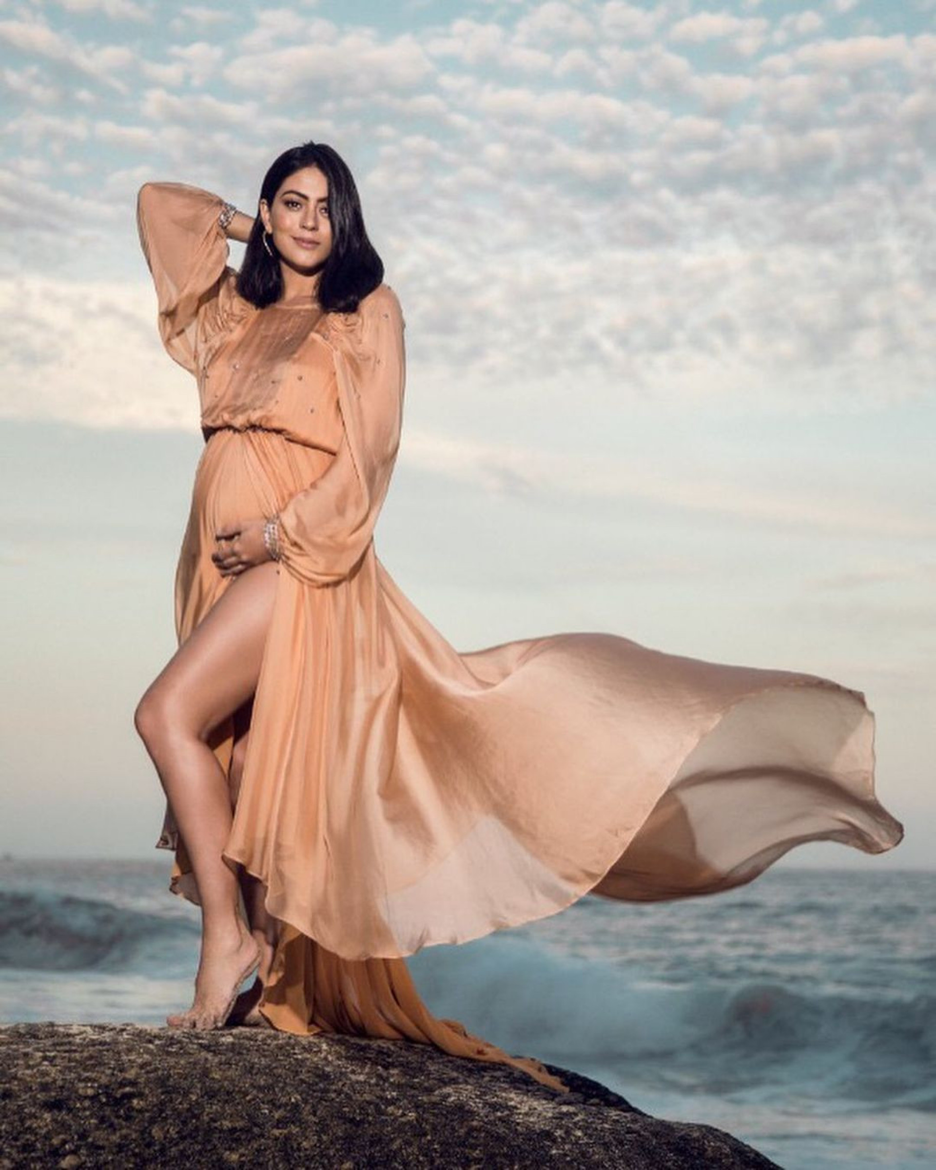 Carol Castro grávida de sua filha, Nina, que agora tem 5 anos - Reprodução/Instagram