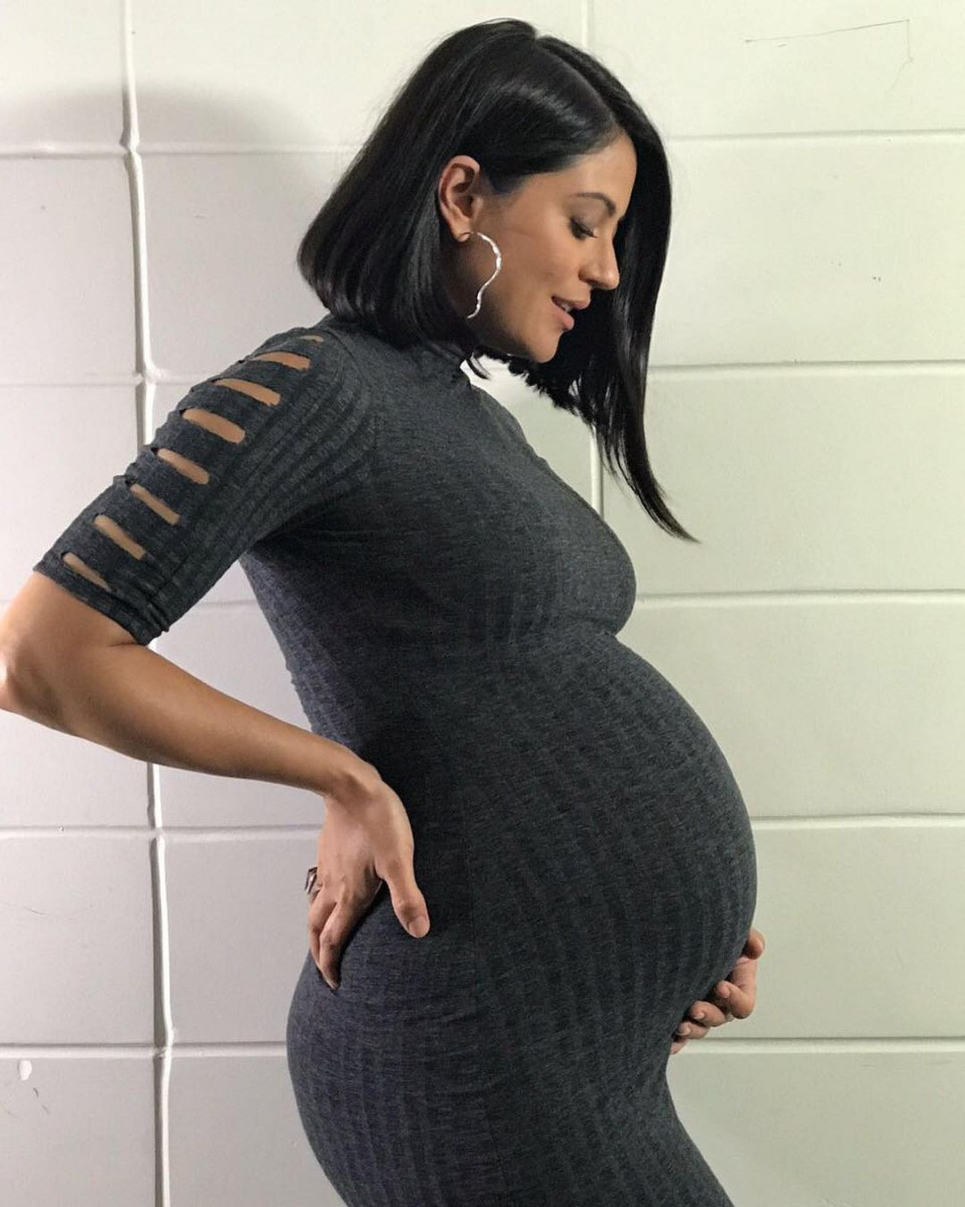 Carol Castro gr&aacute;vida de sua filha, Nina, que j&aacute; tem 5 anos - Reprodu&ccedil;&atilde;o/Instagram