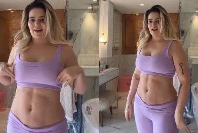 Viih Tube mostra evolução do corpo quatro meses após parto: 'Estou emagrecendo'