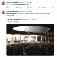 Isac cita 'Festa da Selma' em posts sobre os atos golpistas de 8 de janeiro  - Reprodução: redes sociais