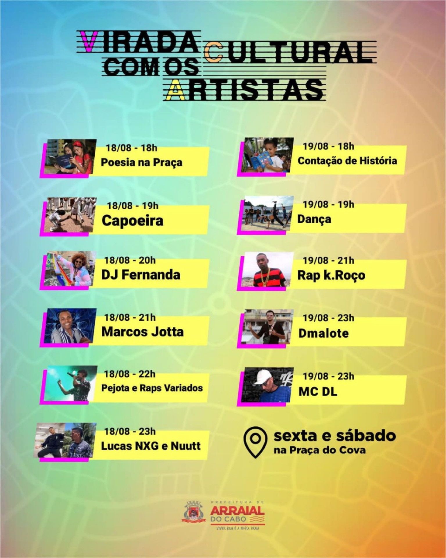  Diversos artistas locais vão participar com apresentações musicais e de dança 