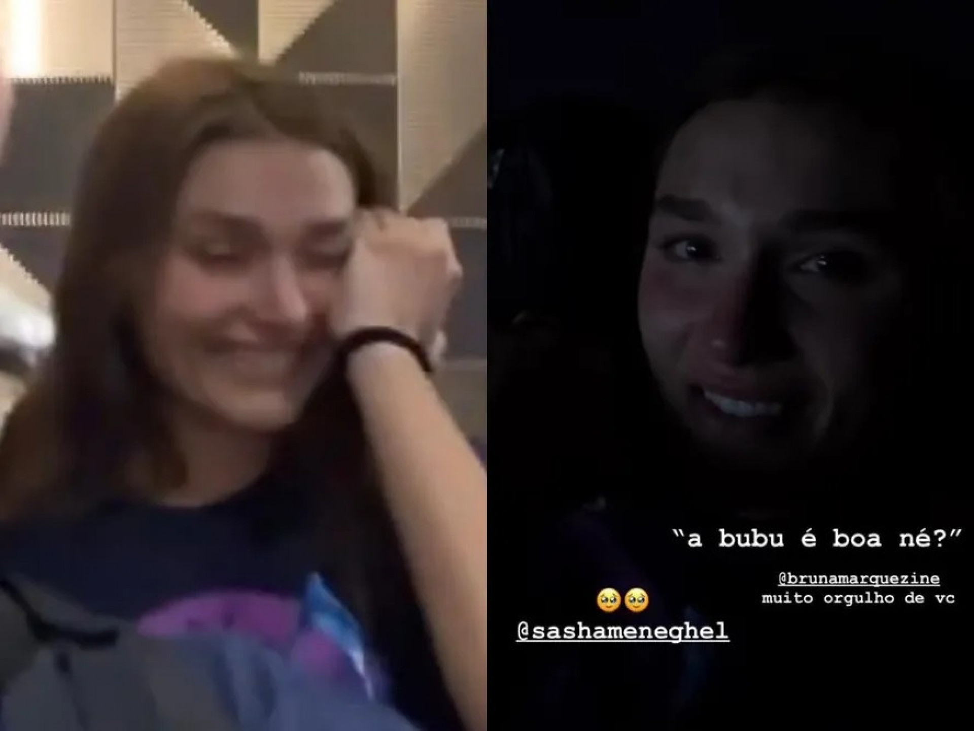 Sasha Meneghel chora ao ver a amiga, Bruna Marquezine, em 'Besouro Azul' - Reprodução / Instagram