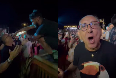 Vídeo! Galvão Bueno vira bebida em balada em Jericoacoara: 'Jeri enlouqueceu'