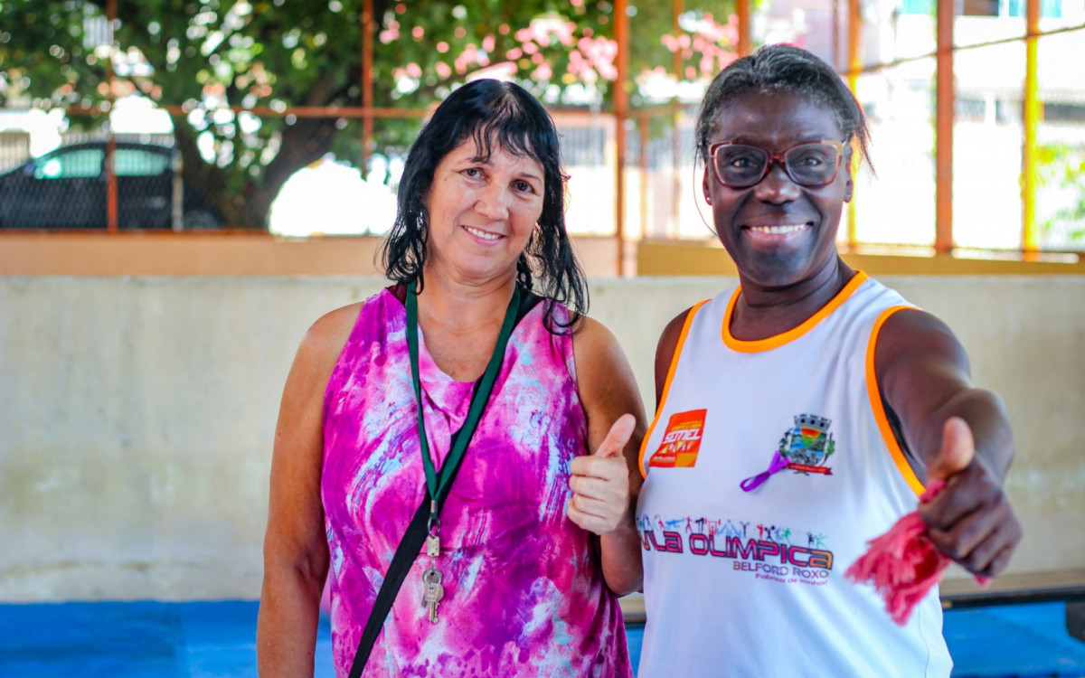 As amigas da aula de pilates da Vila Olímpica, Elizabeth Pereira e Maria da Paz comentaram sobre o tema do evento