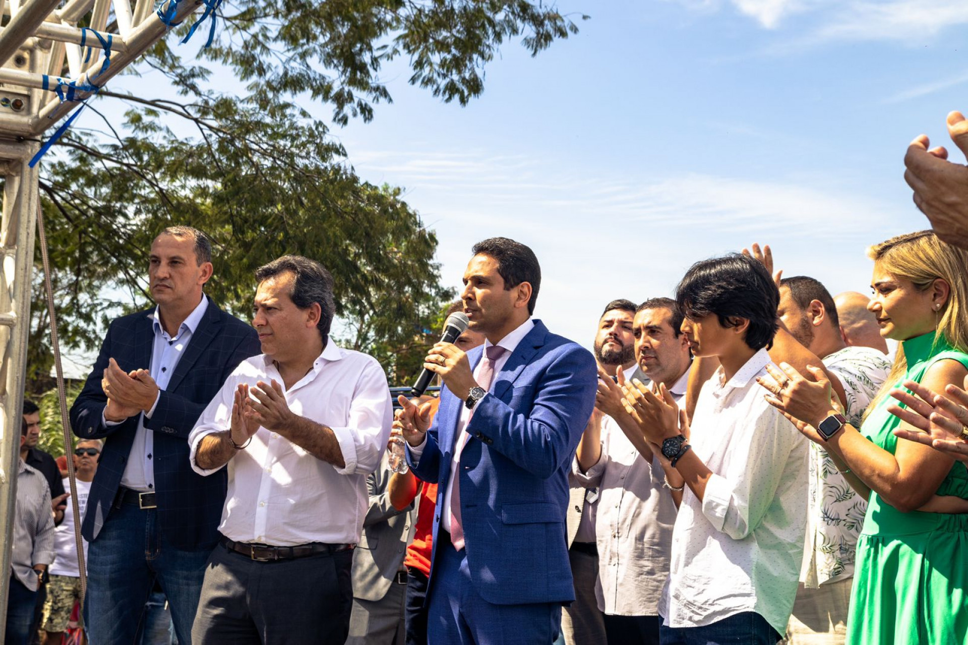 O prefeito Abra&atilde;ozinho destacou a import&acirc;ncia do Complexo Esportivo para as crian&ccedil;as do munic&iacute;pio - Divulga&ccedil;&atilde;o / PMN