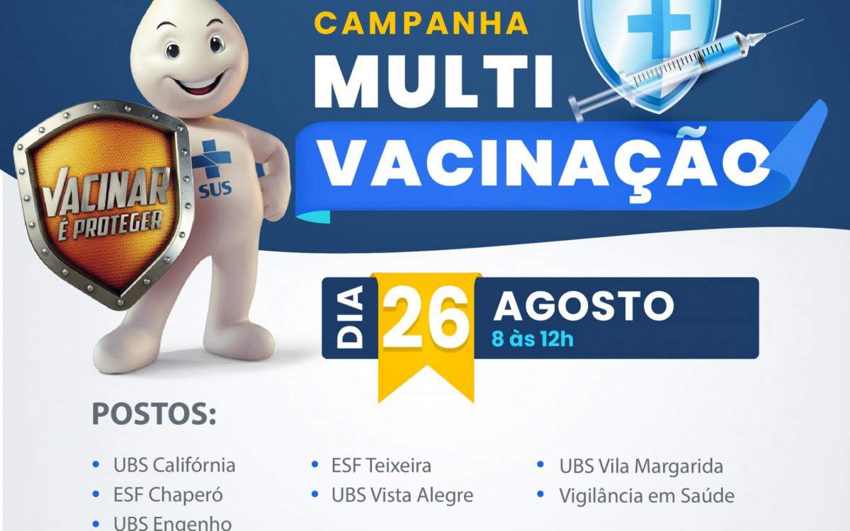 A vacinação ocorre neste sábado (23). - Foto/ Divulgação (prefeitura de Itaguaí)