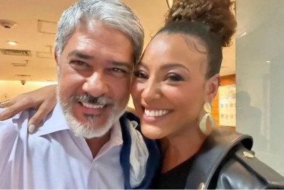 Sheron Menezzes é tietada por William Bonner: 'Venci na vida'