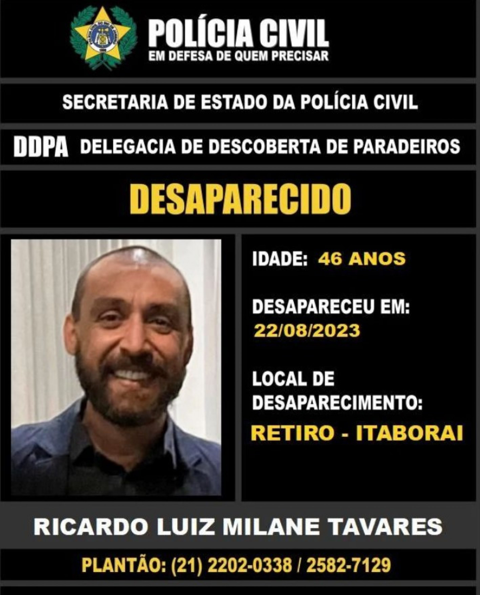 Maquiador Rico Tavares estava desaparecido desde a &uacute;ltima ter&ccedil;a-feira (22)