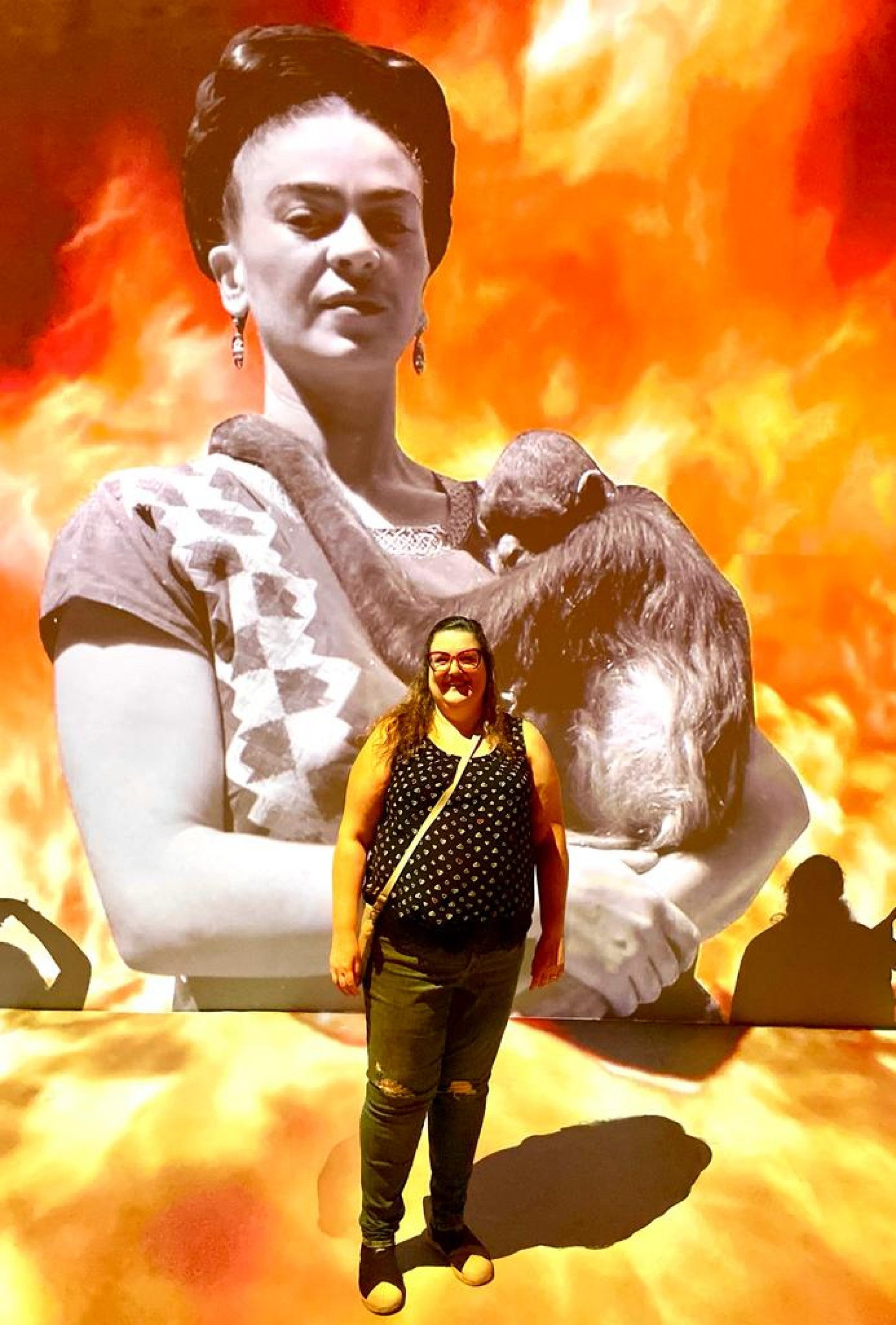 Carla Moreira presenciou a exposição 'Frida Kahlo - Uma Biografia Imersiva, no Forte de Copacabana, Zona Sul do Rio - Arquivo Pessoal