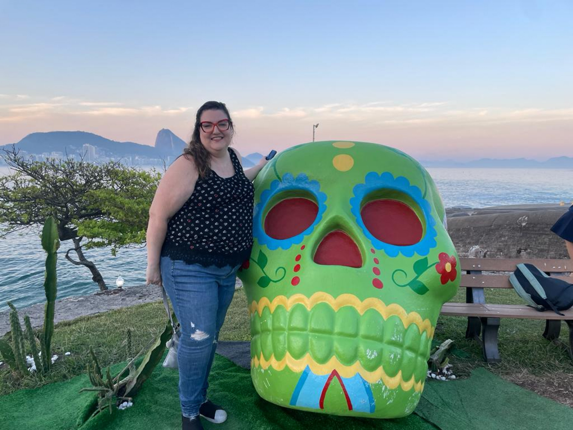 Carla Moreira presenciou a exposição 'Frida Kahlo - Uma Biografia Imersiva, no Forte de Copacabana, Zona Sul do Rio - Arquivo Pessoal