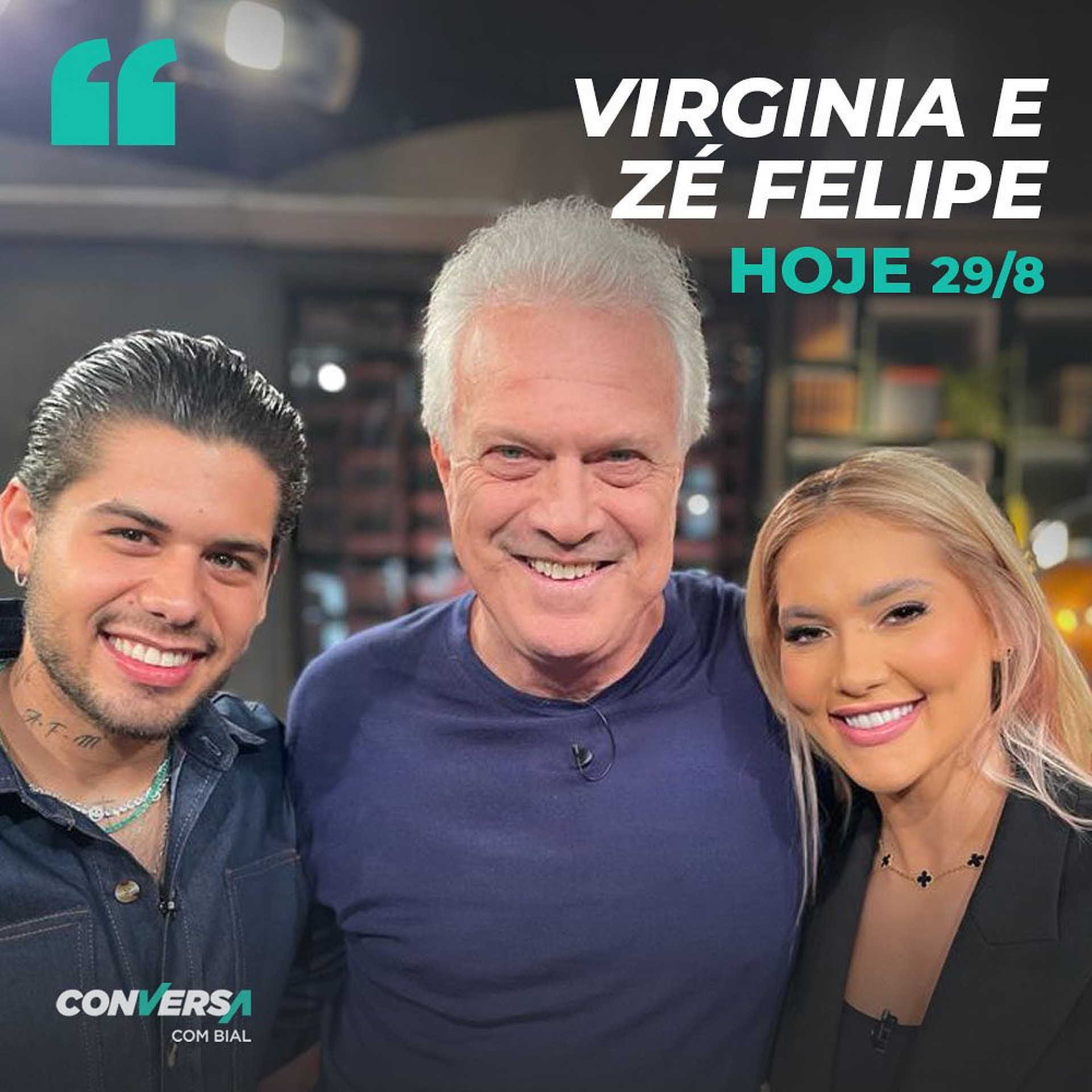 Zé Felipe e Virgínia no programa 'Conversa com Bial' - Reprodução/Instagram