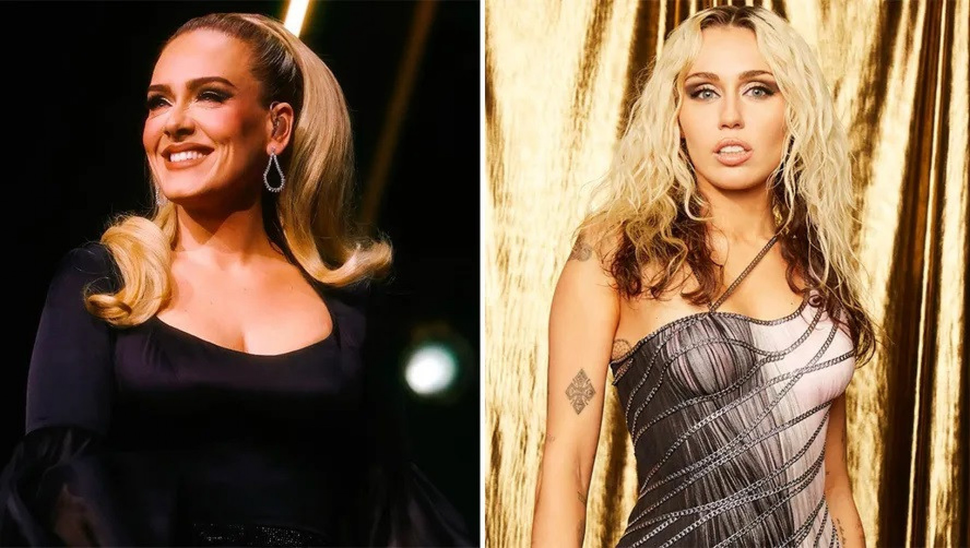 Adele e Miley Cyrus - Reprodução / Instagram