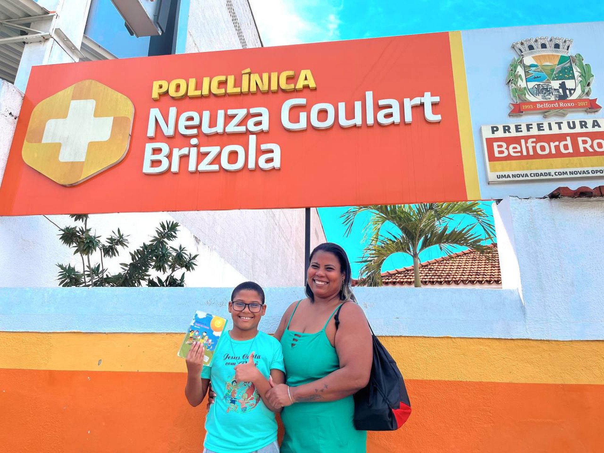 Wislane Maria de Jesus aproveitou o Dia D de Vacinação para completar a imunização do filho, Carlos Eduardo na Policlínica Neuza Brizola - Zayra Lisboa/PMBR