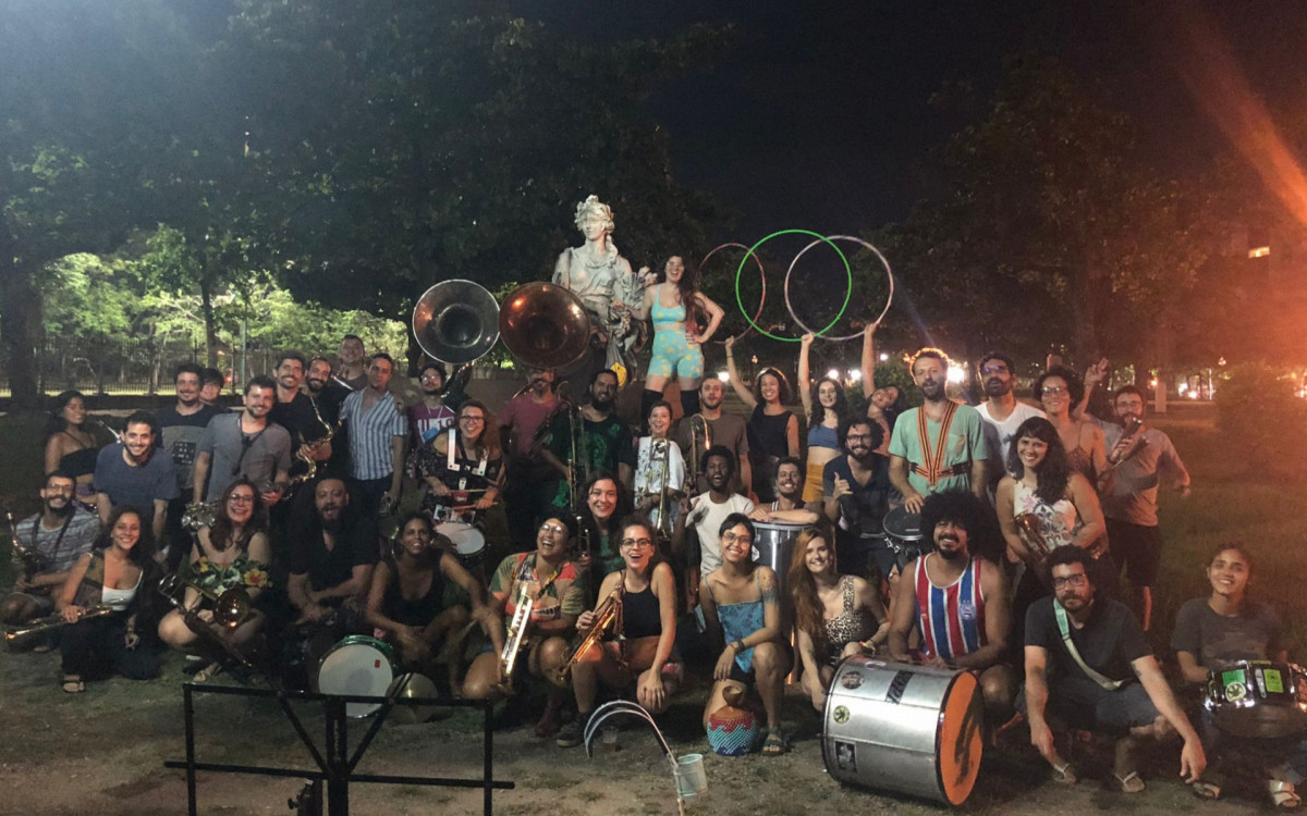 O bloco Canários do Reino ensaio na Praça Paris semanalmente e reclama da falta de segurança do local - Mônica Mendes / Divulgação