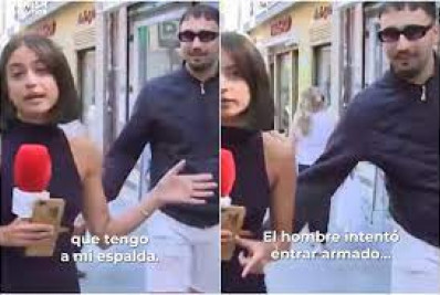 Homem é detido por apalpar bumbum de repórter de TV na Espanha