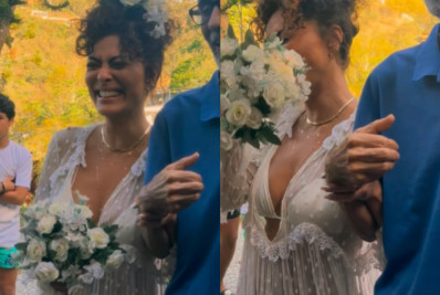 Juliana Paes polemiza com look escolhido para renovar votos com o marido