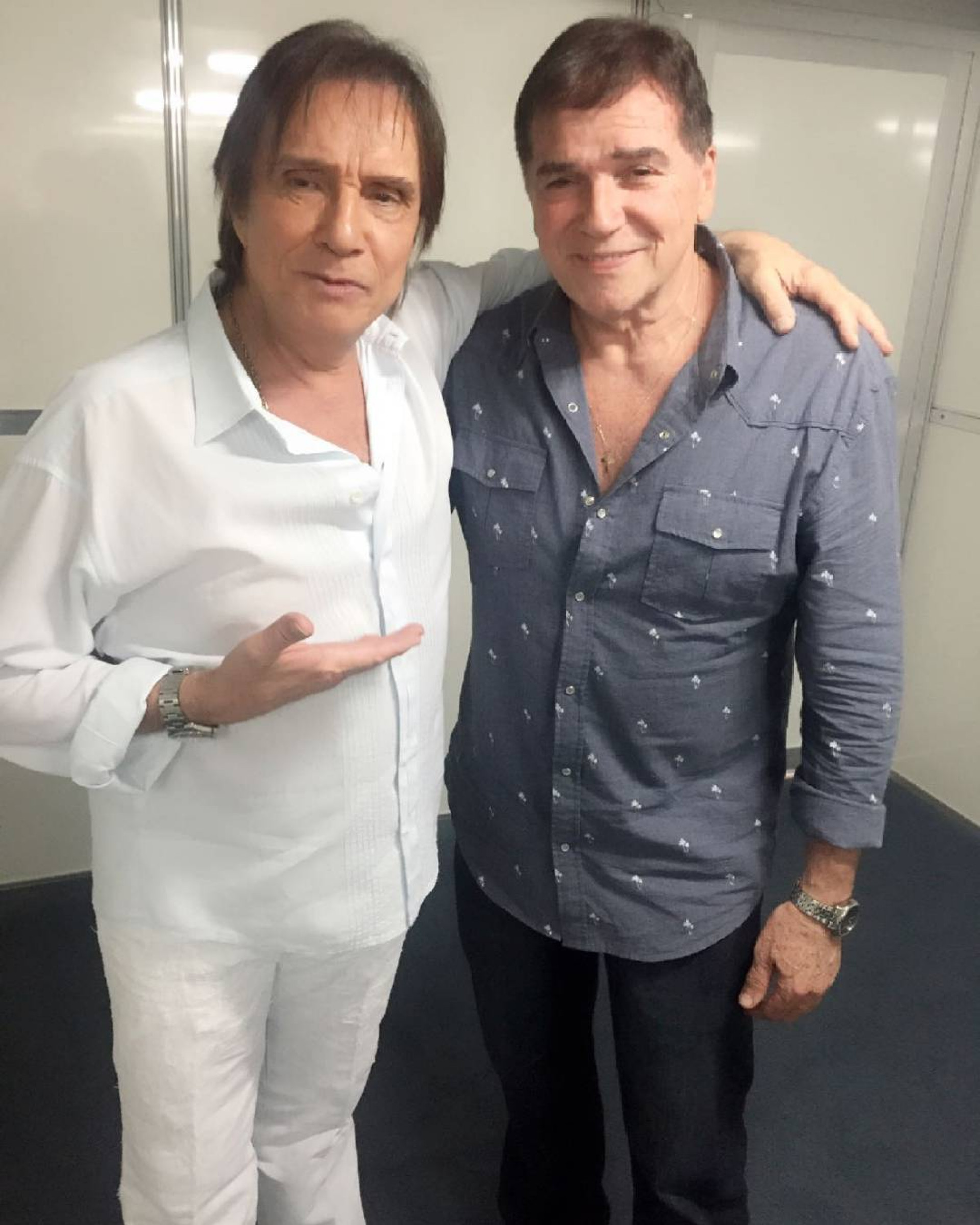 Jerry Adriani e Roberto Carlos, em janeiro de 2017 - Reprodução/Instagram