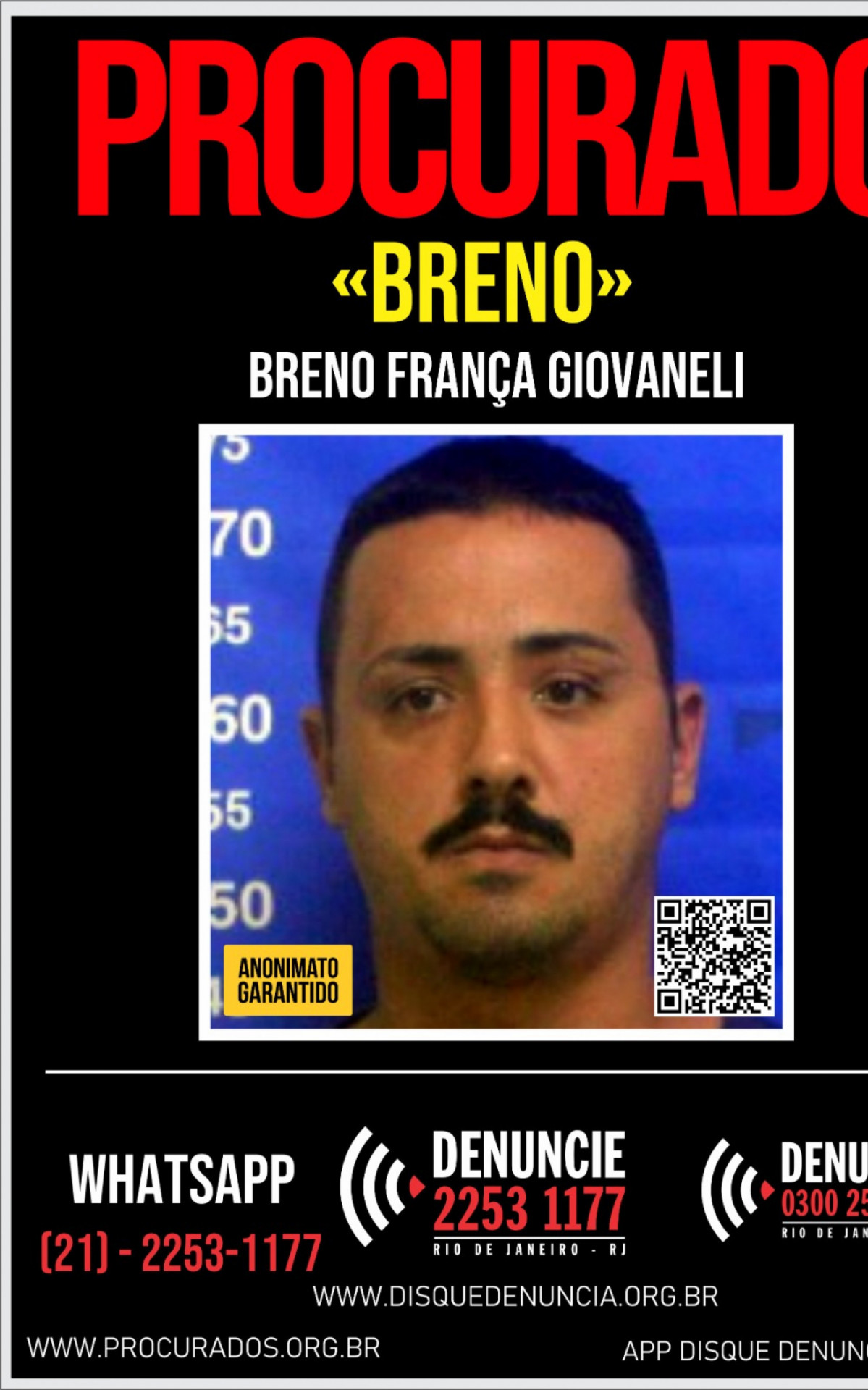 Breno Fran&ccedil;a Giovaneli &eacute; procurado pelo homic&iacute;dio da companheira na Zona Norte do Rio - Divulga&ccedil;&atilde;o