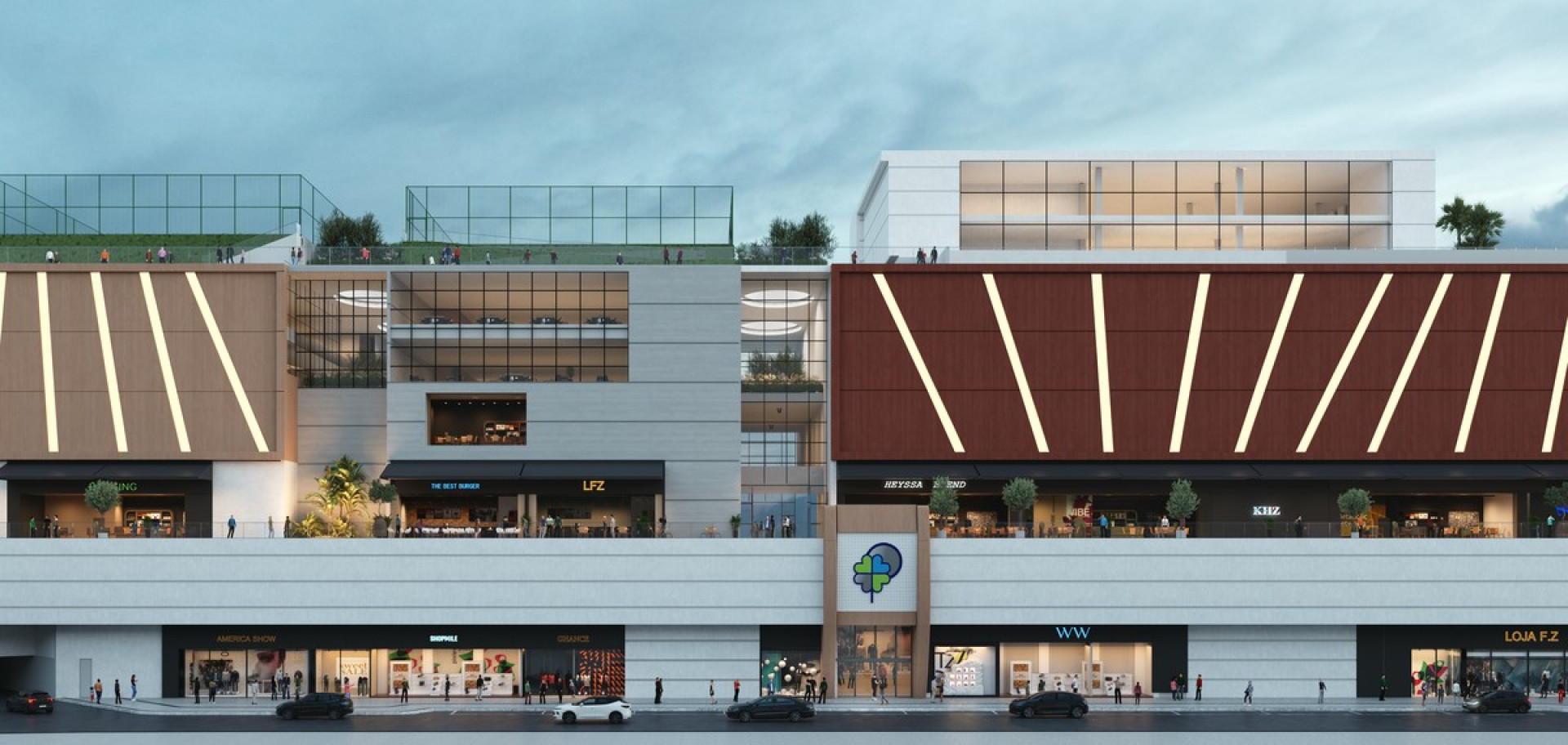 Ilustração com o projeto inicial do shopping center na antiga sede do America - Divulgação