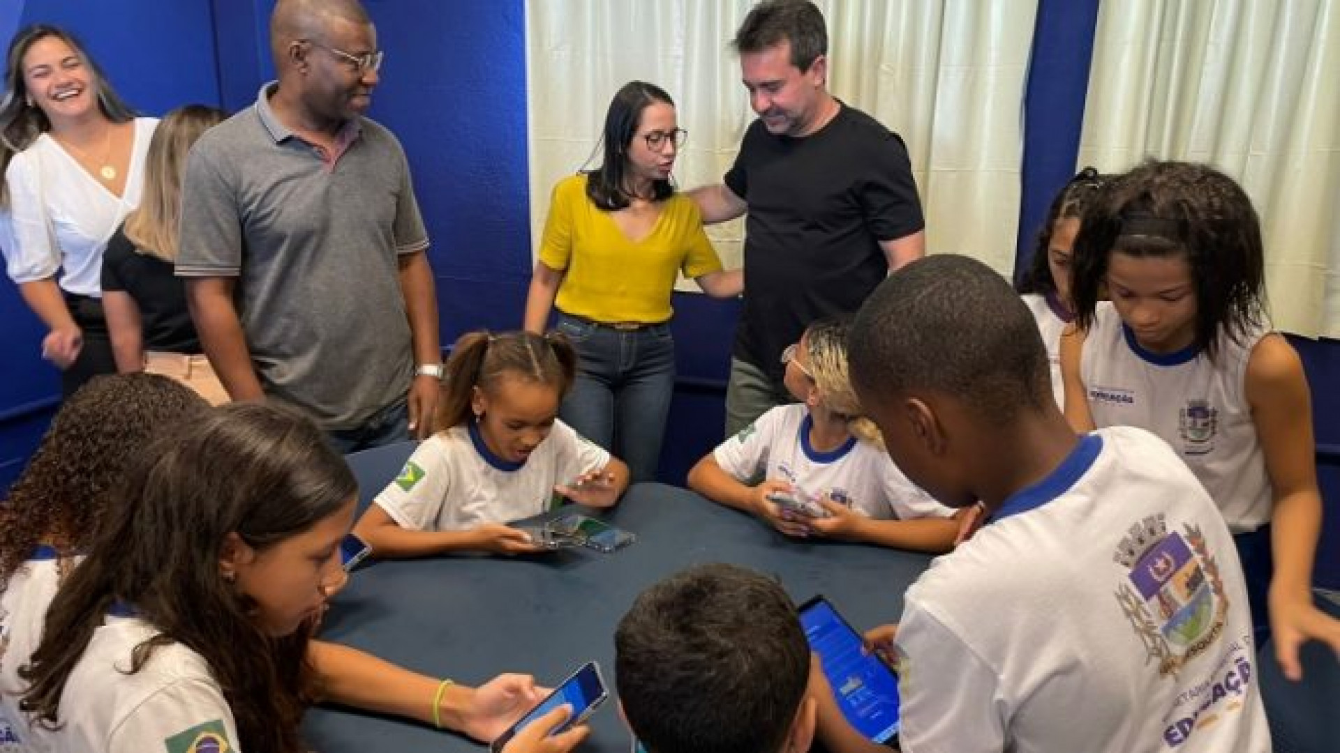 Prefeito de Mesquita Jorge Miranda durante inaugura&ccedil;&atilde;o do Instituto Vini Jr.  - Divulga&ccedil;&atilde;o/ PMM