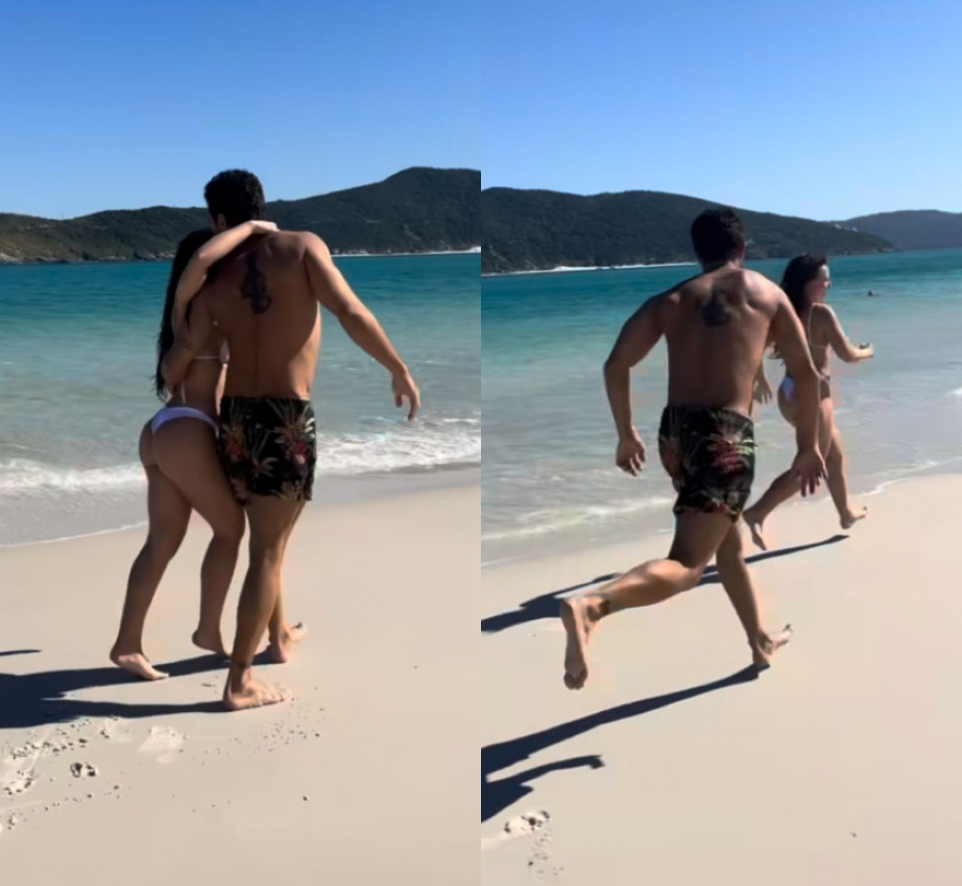 Larissa Manoela curte praia com André Luiz Frambach - Reprodução