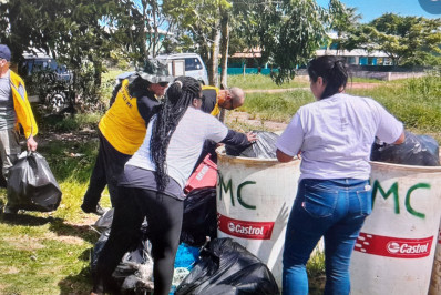 Meia tonelada de lixo prejudicial à vida marinha é coletada em ação de limpeza de praia