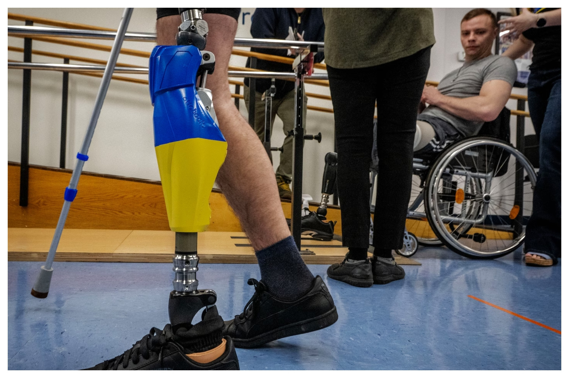 Soldado ucraniano em programa de reabilitação para amputados na guerra contra Rússia - Bill O'Leary/The Washington Post