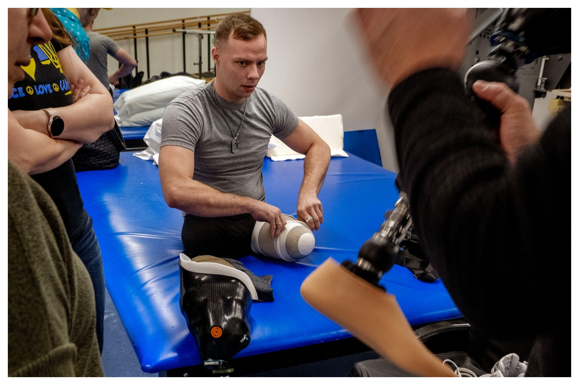 Soldado ucraniano em programa de reabilitação para amputados na guerra contra Rússia - Bill O'Leary/The Washington Post