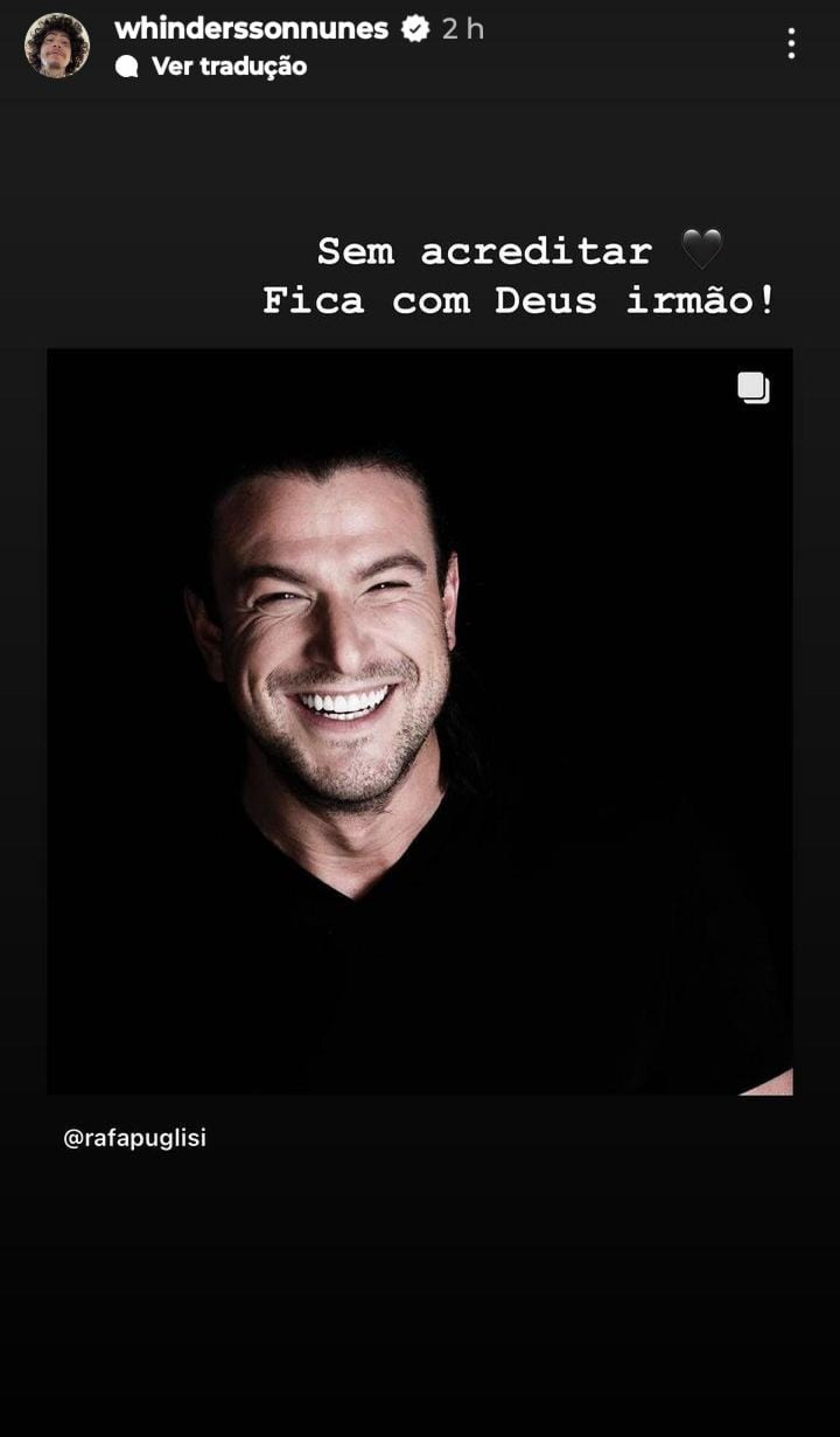 Whindersson Nunes lamenta morte do dentista Rafael Puglisi - Reprodução/Instagram