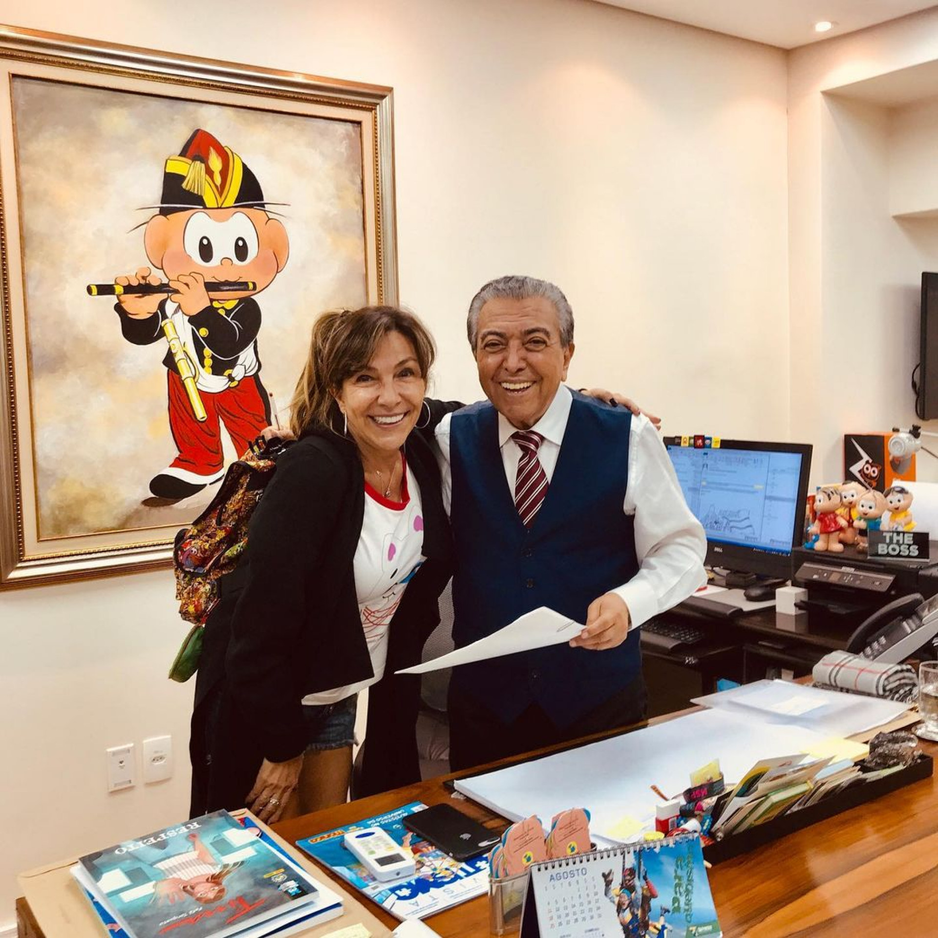 Magali Spada e Maurício de Sousa - Reprodução