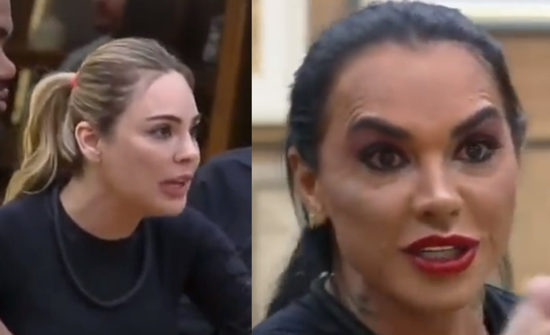 Rachel Sheherazade e Kamila Simione discutem - Reprodução de vídeo / Record TV