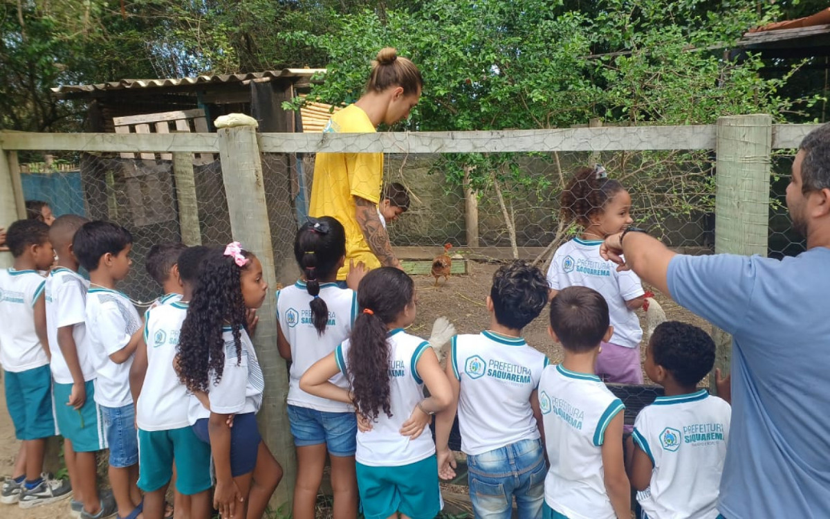 Alunos da Escola Municipal Manoel Muniz da Silva visitaram a sede da Secretaria Municipal de Agricultura, Abastecimento e Pesca, em Sampaio Corrêa