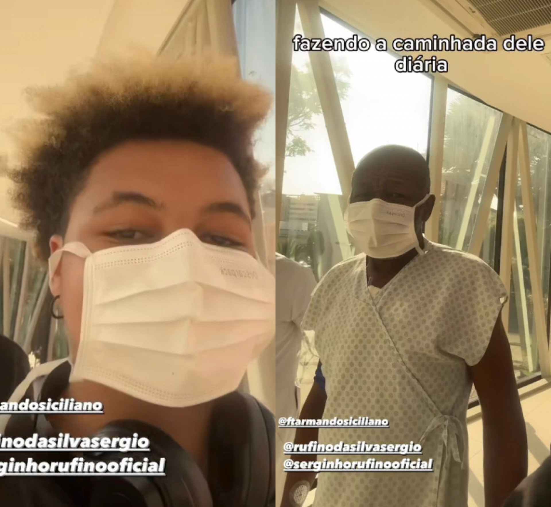 Filho de Sergio Rufino, João Pedro compartilha músico fazendo fisioterapia no hospital - Reprodução