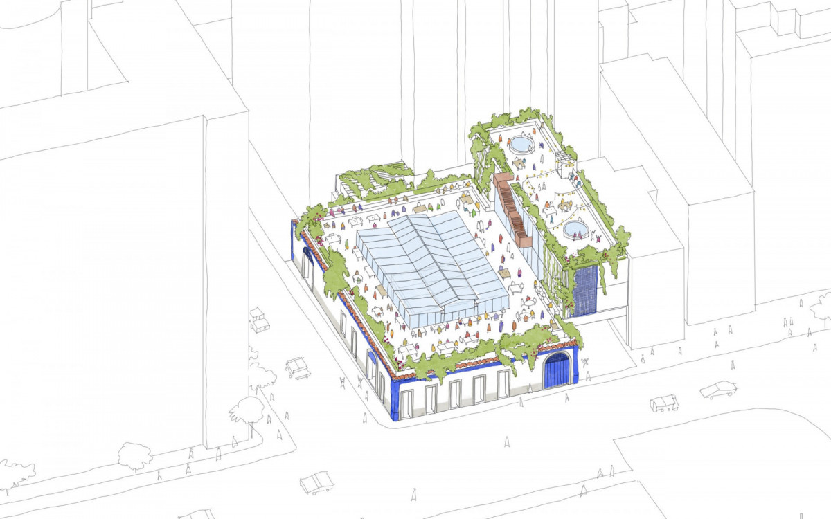 Imagens do projeto de revitalização do Mercadinho São José