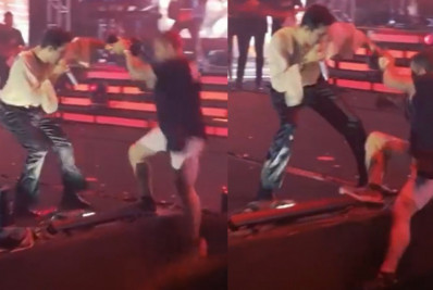 Luan Santana impede que cinegrafista leve tombo durante show